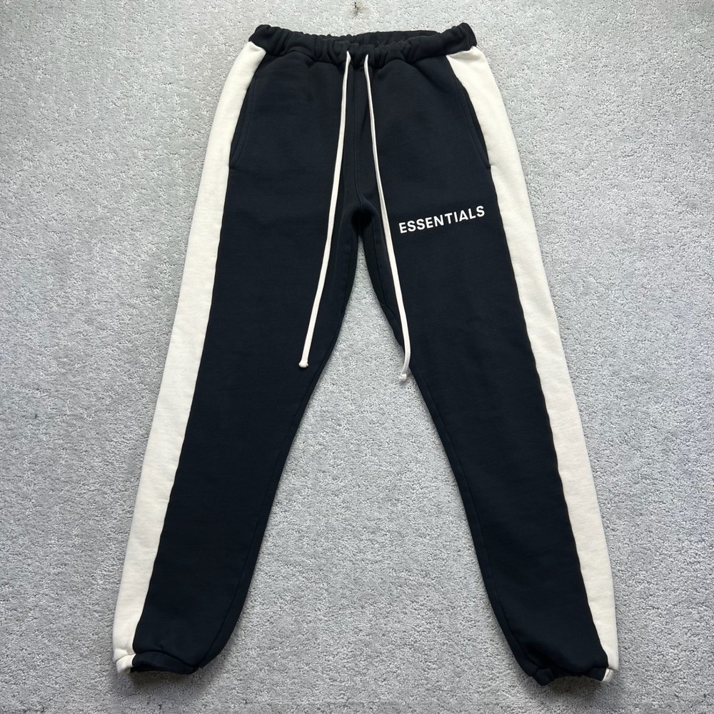 Fear of God FOG Essentials Sweatpants Mens Medium Black White Joggers Streetwear